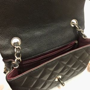 Black leather shoulder bag